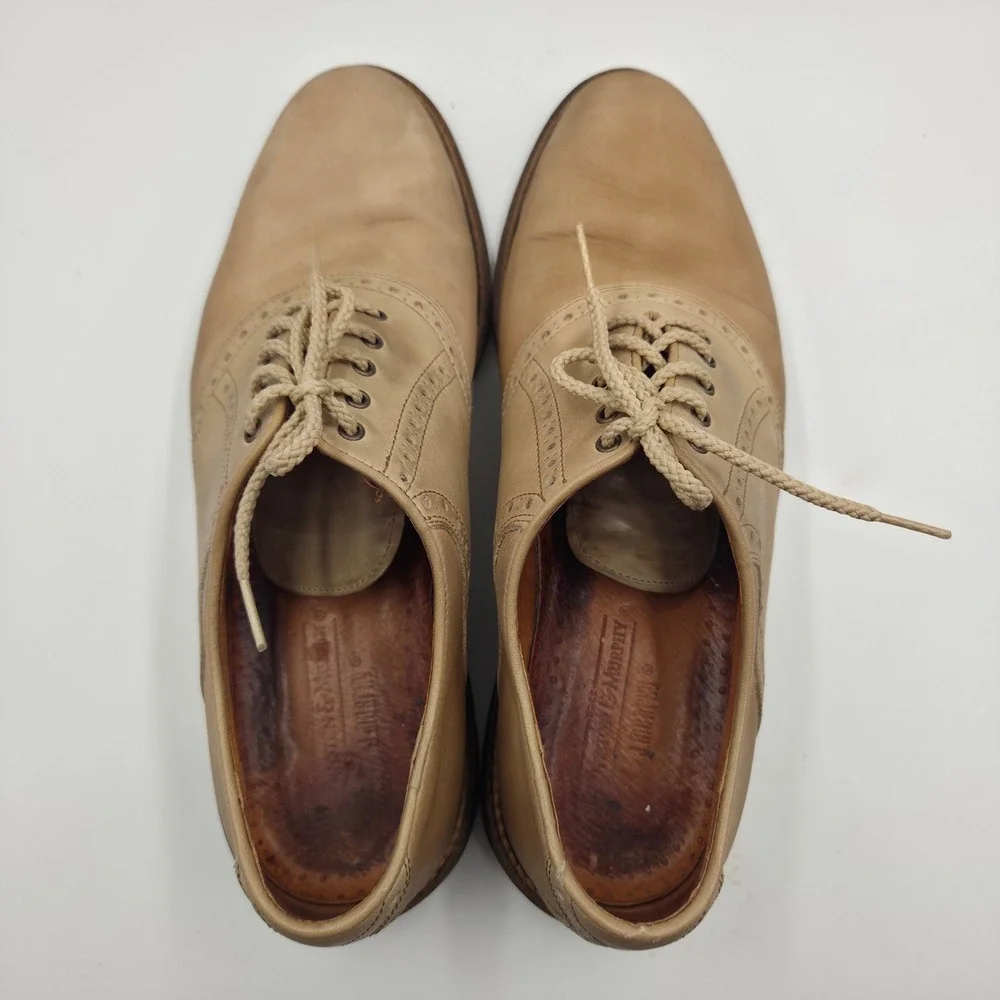 Cole Haan Mens Tan Beige Leather Saddle Shoes Oxfords 20-4173 Size 11 M